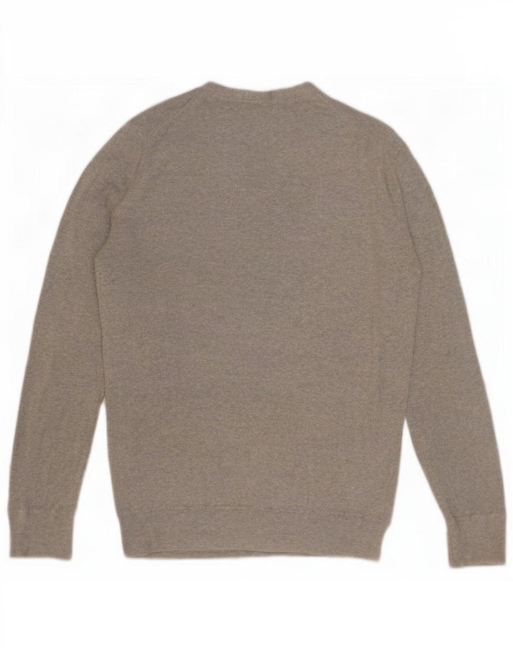 Gap Womens Flæse Front Button Neck Jumper Sweater UK 14 Stor Grå Bomuld