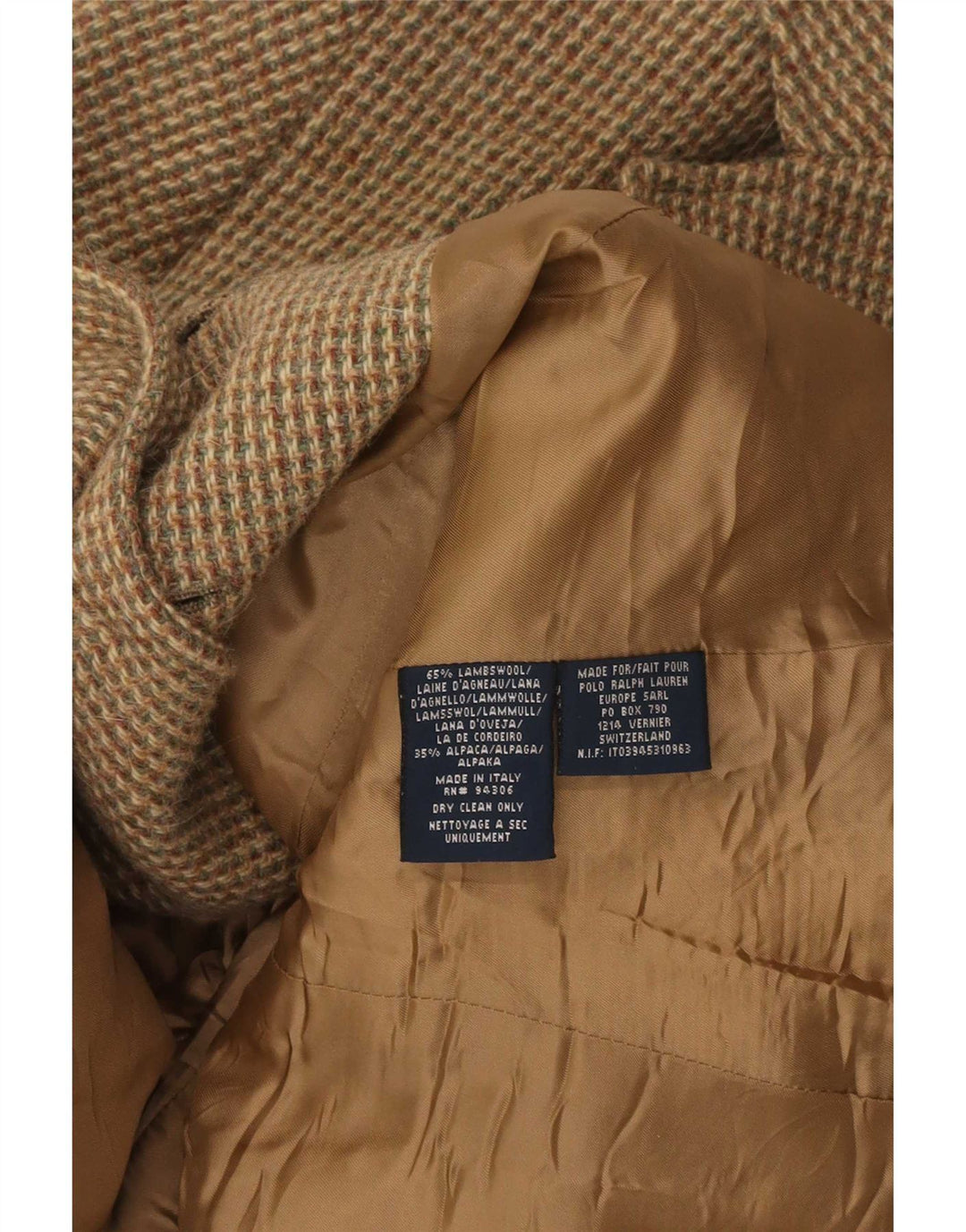 Ralph Lauren Dame 3-knaps blazerjakke US 10 Stor brun ternet