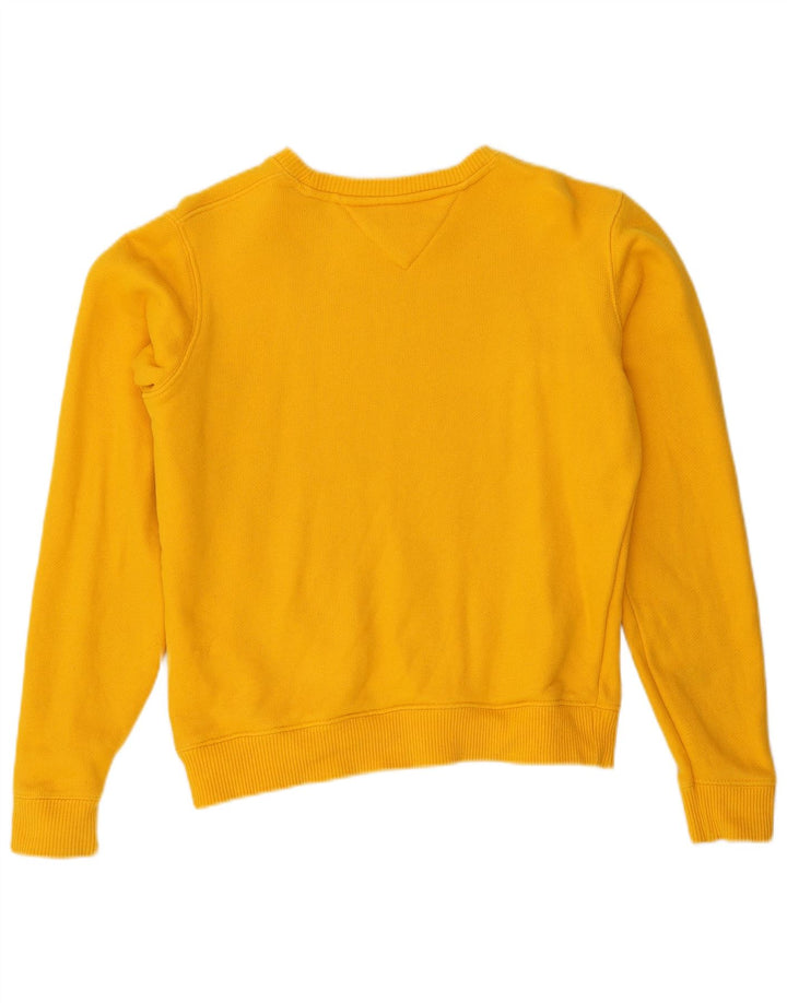 TOMMY HILFIGER Dame Oversized Sweatshirt Jumper UK 10 Lille Gul