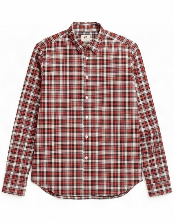 Paul Smith Slim Fit-skjorte til mænd XL Rød Plaid Bomuld