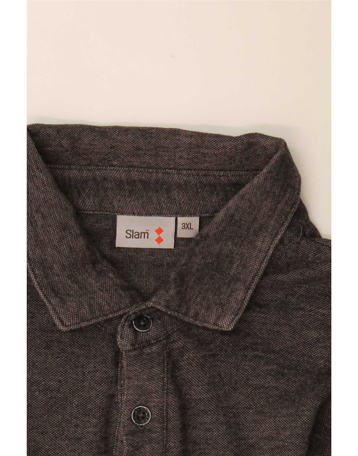 Slam Langærmet Polo Shirt til mænd 3XL Grå Flecked
