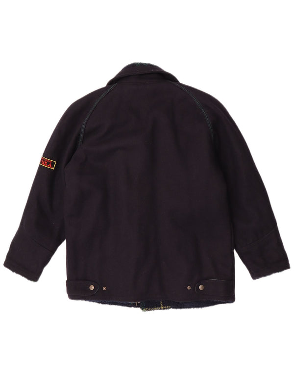 POP 84 dame 3/4 ærmet oversized utility jakke EU 36 Small Navy Blue