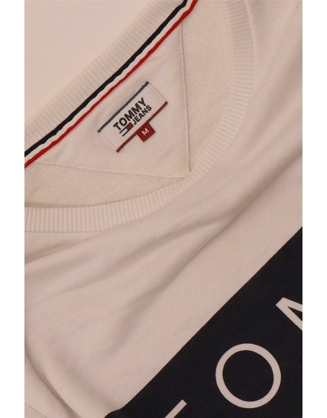 Tommy Hilfiger Dame Sweatshirt Jumper UK 14 Medium White Colourblock