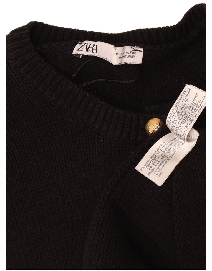 Zara Dame Cardigan Sweater UK 14 Medium Sort Polyester