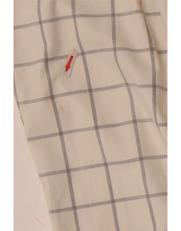 Zara Herre Slim Chino Bukser EU 40 Medium W31 L33 Hvid Ternet polyester