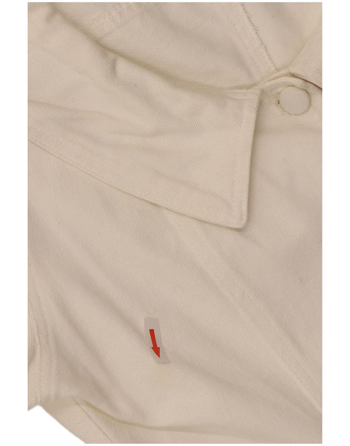 Vintage kortærmet skjortebluse til kvinder UK 12 Medium White