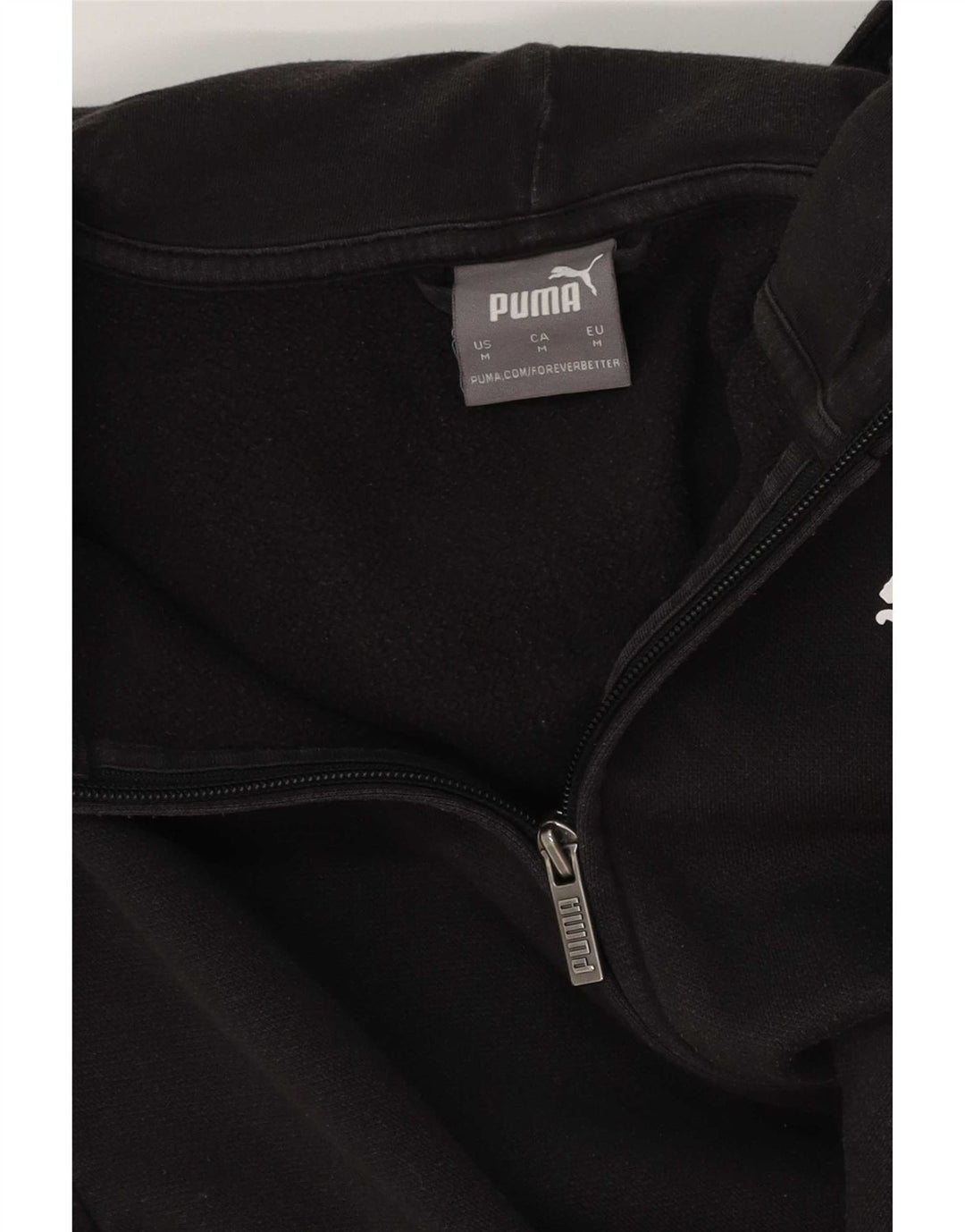 Puma hættetrøje til kvinder med grafisk lynlås UK 14 Medium Sort