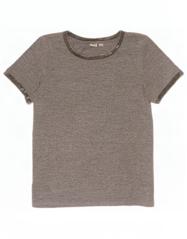 Gap Dame T-Shirt Top UK 14 Medium Grey Polyester