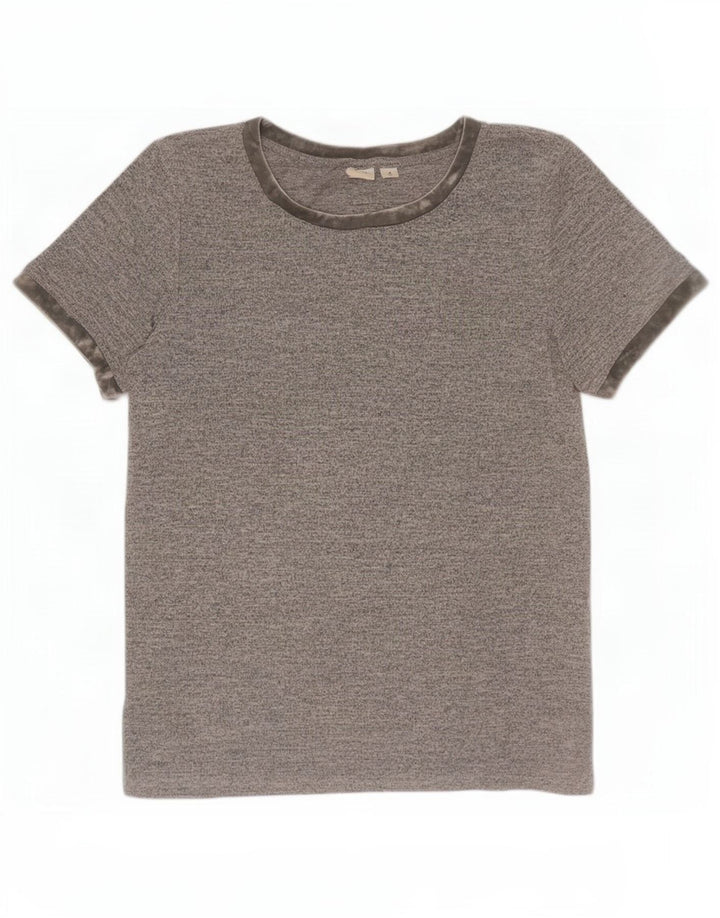 Gap Dame T-Shirt Top UK 14 Medium Grey Polyester