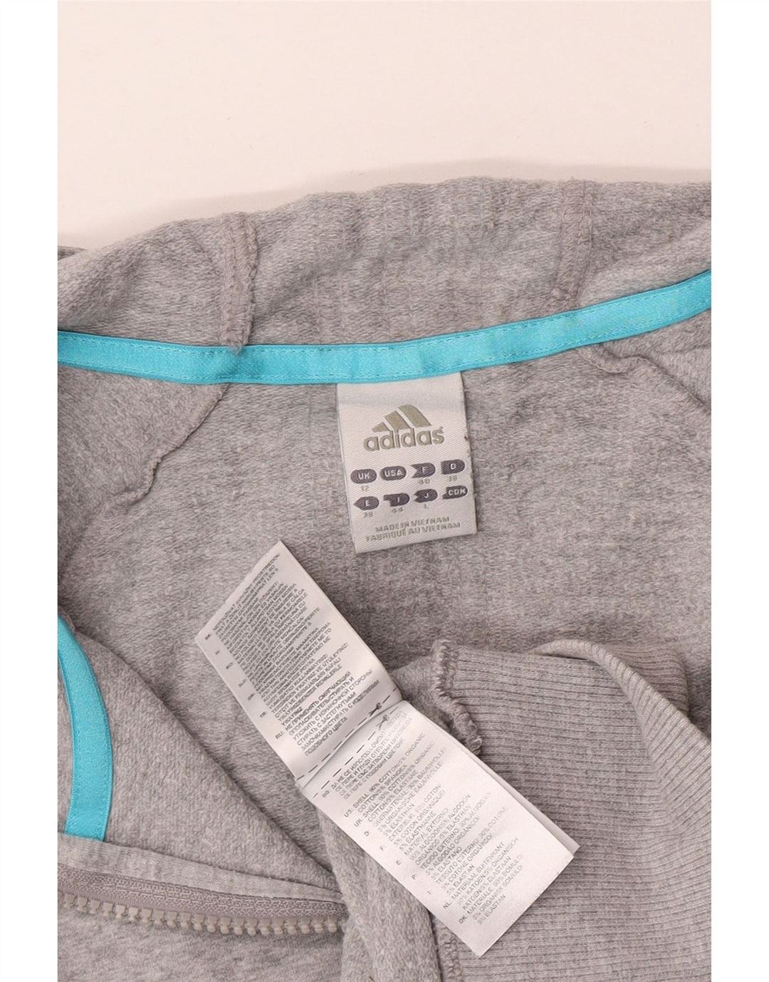 Adidas Dame Hættetrøje Sweater UK 12 Medium Grey Bomuld