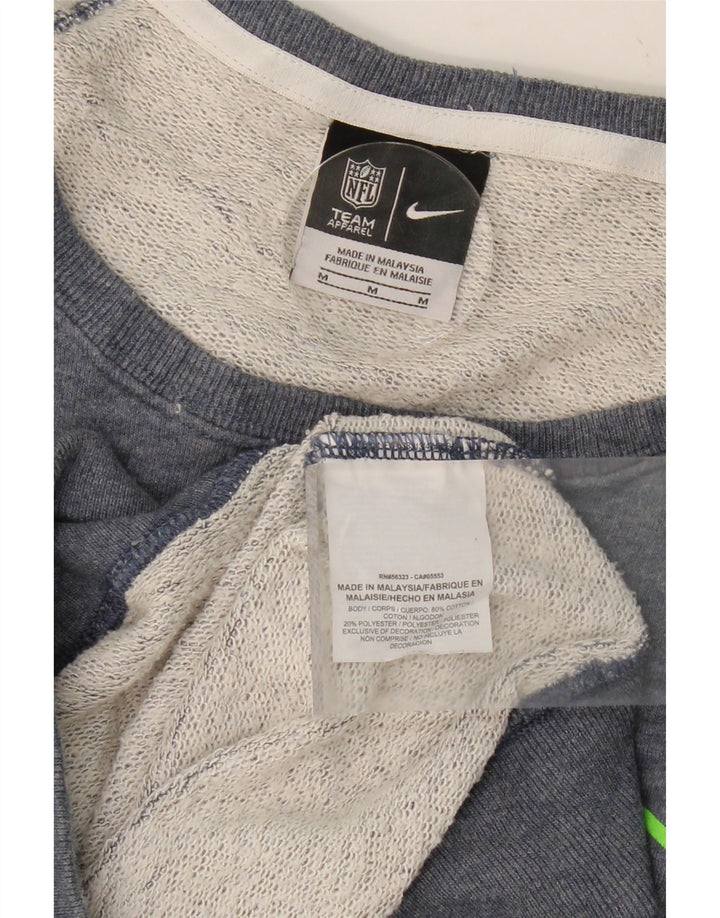 NIKE Womens Seattle Seahawks Sweatshirt Jumper UK 14 Medium Navy Blue Vintage Nike and Second-Hand Nike from Messina Hembry 