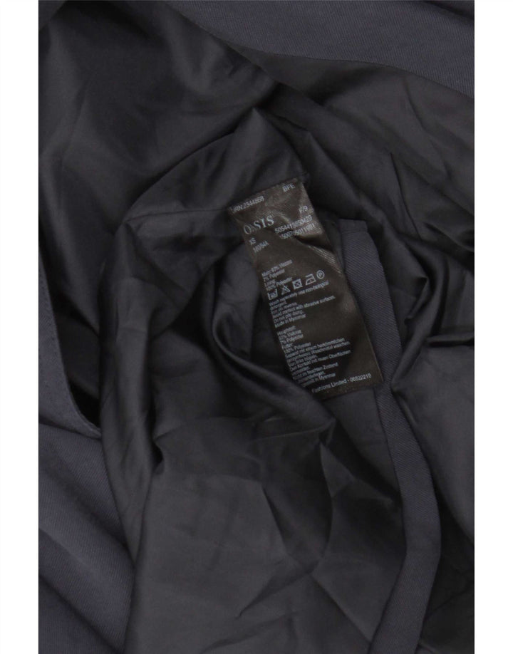 Oasis Trench Coat til kvinder UK 6 XS Navy Blue Viscose