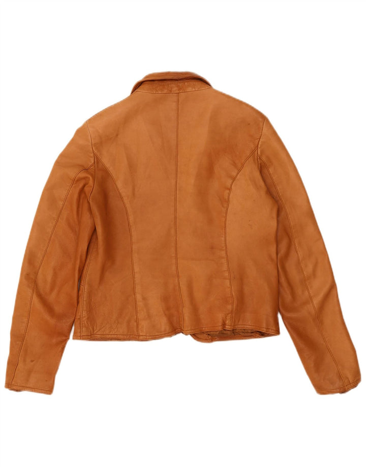 Trussardi Dame Læderjakke IT 44 Medium Brun Læder
