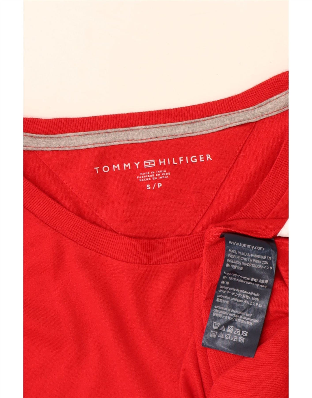 Tommy Hilfiger Herre Grafisk Top Langærmet Lille Rød Bomuld