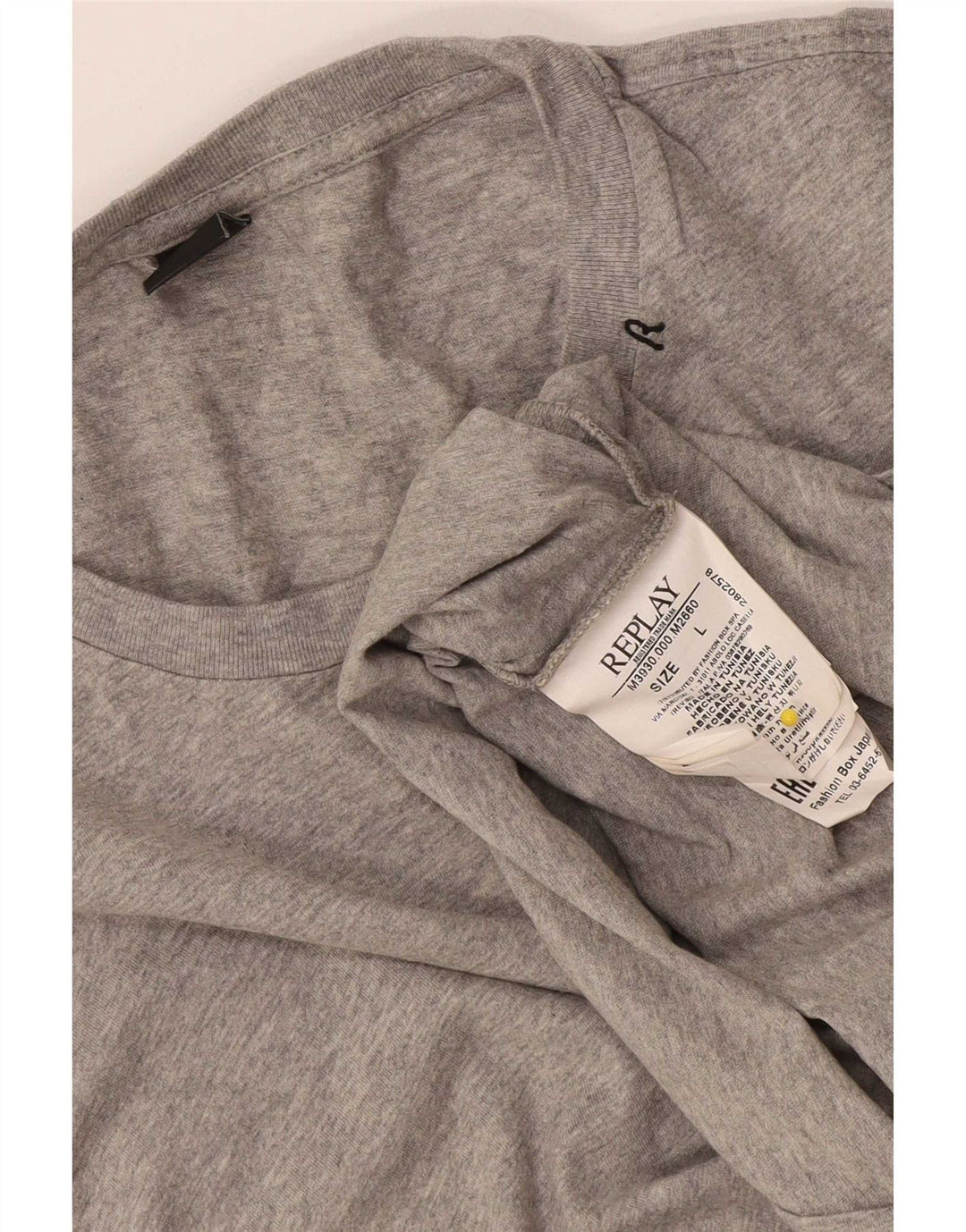 Replay Herre T-Shirt Top Stor Grå Flecked Bomuld