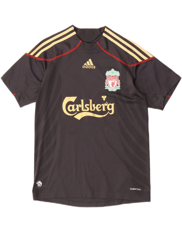 ADIDAS drenge Liverpool grafisk t-shirt top 13-14 år sort polyester