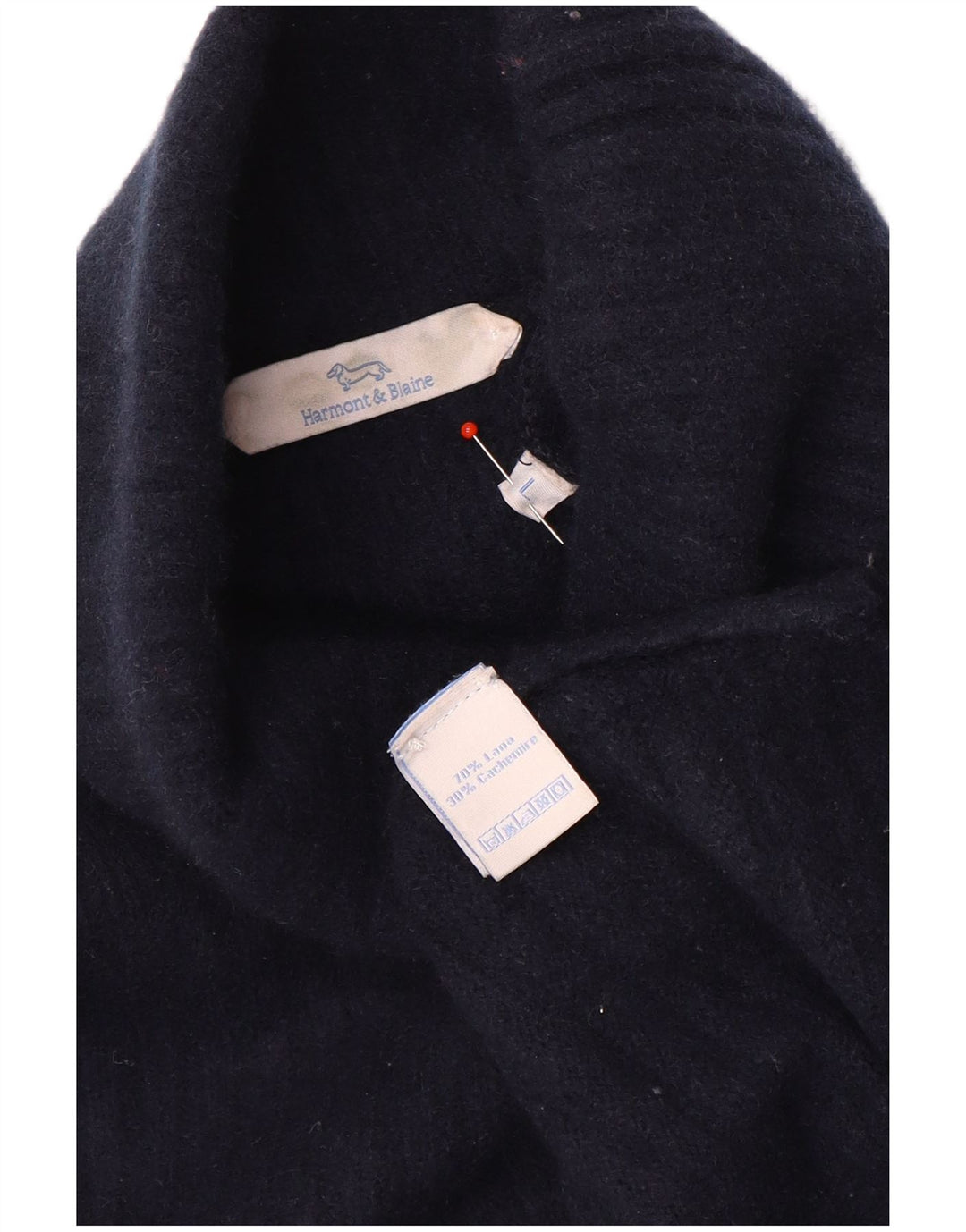 Harmont & Blaine Dame Rullehals Jumper Sweater UK 16 Large Navy Blue Wool