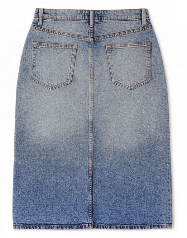 Zara Dame Denim Nederdel Medium W28 Blå