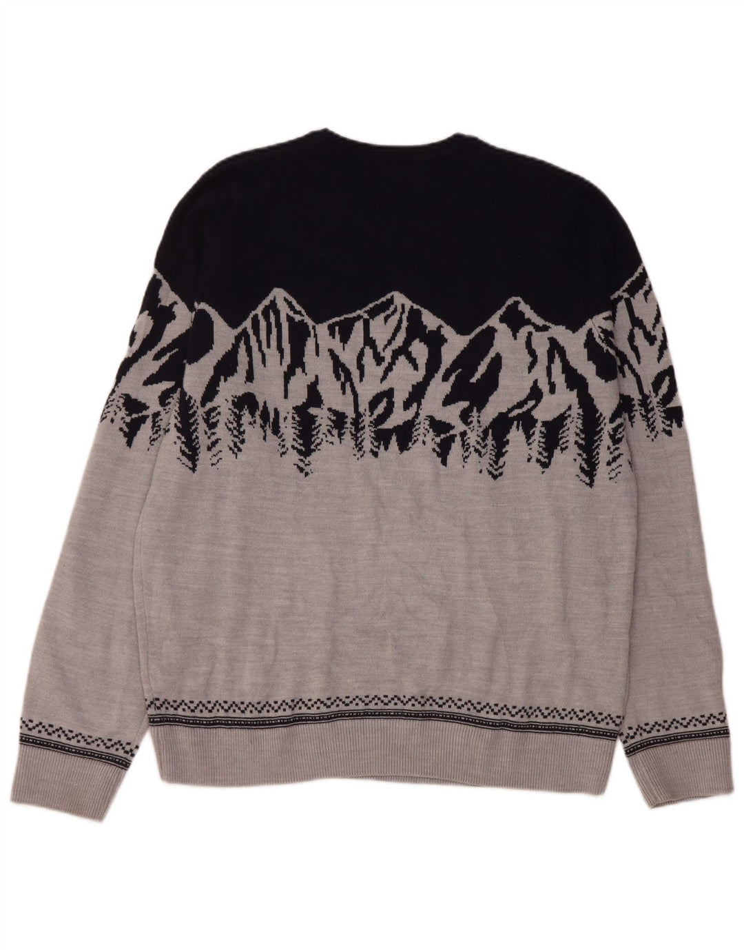 Marks & Spencer Herre sweater med rund hals, stor grå farveblok