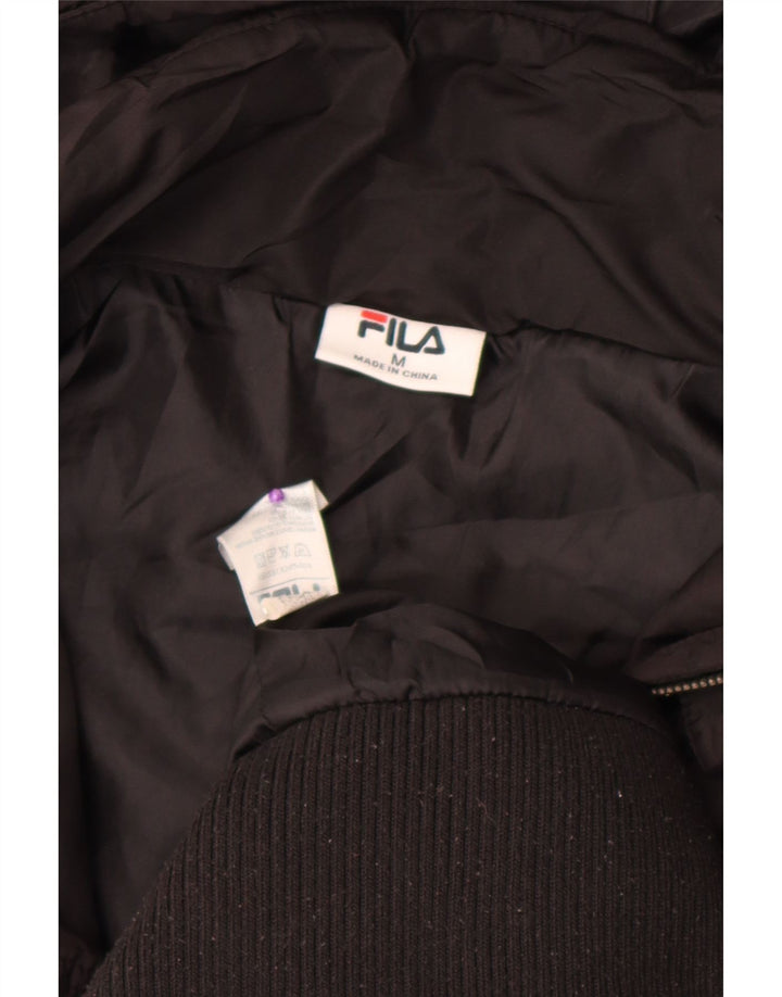 Fila Vindjakke med hætte til kvinder UK 12 Medium Sort Polyester
