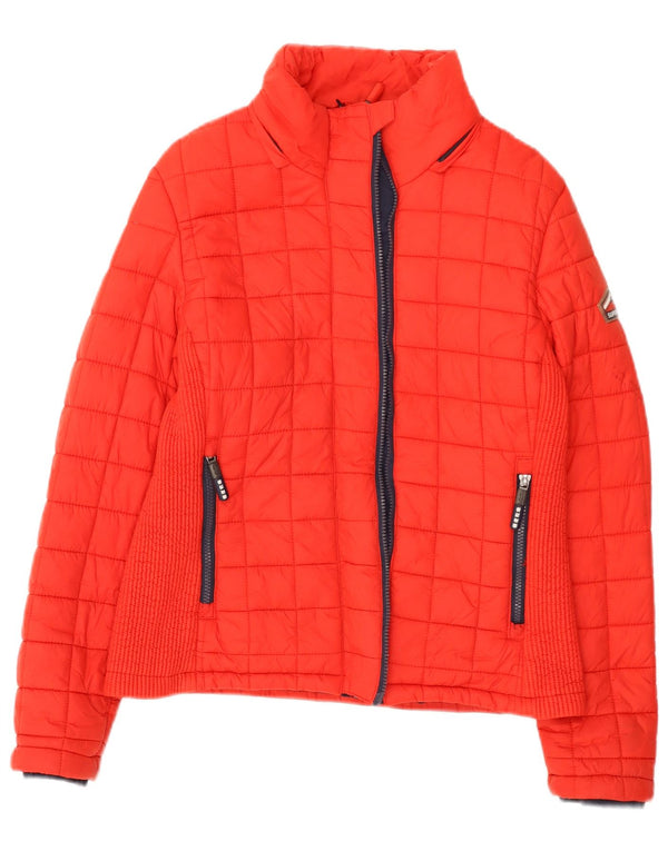 Superdry polstret jakke til kvinder UK 14 Stor rød nylon