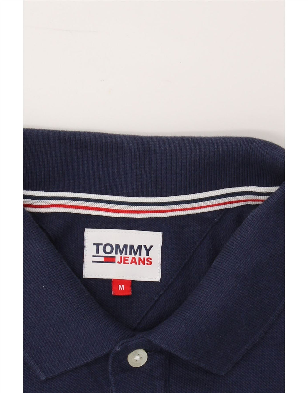 TOMMY HILFIGER Mens Polo Shirt Medium Navy Blue Cotton Vintage Tommy Hilfiger and Second-Hand Tommy Hilfiger from Messina Hembry 