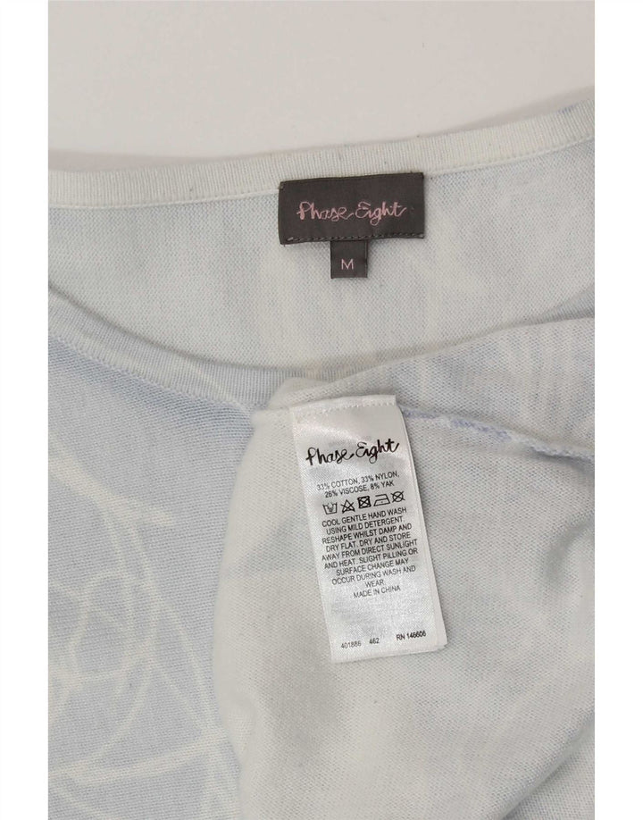 Phase Eight Dame Top 3/4 ærme UK 12 Medium Blue Floral Bomuld