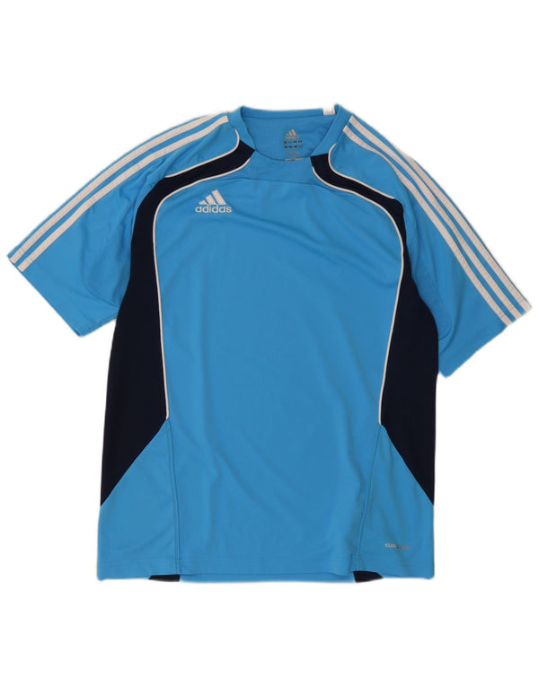Adidas Herre Climacool T-Shirt Top UK 42/44 Large Blue Colourblock Polyester