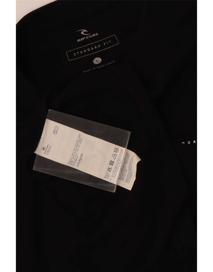 Rip Curl Herre Standard Fit Grafisk T-Shirt Top Stor Sort Bomuld