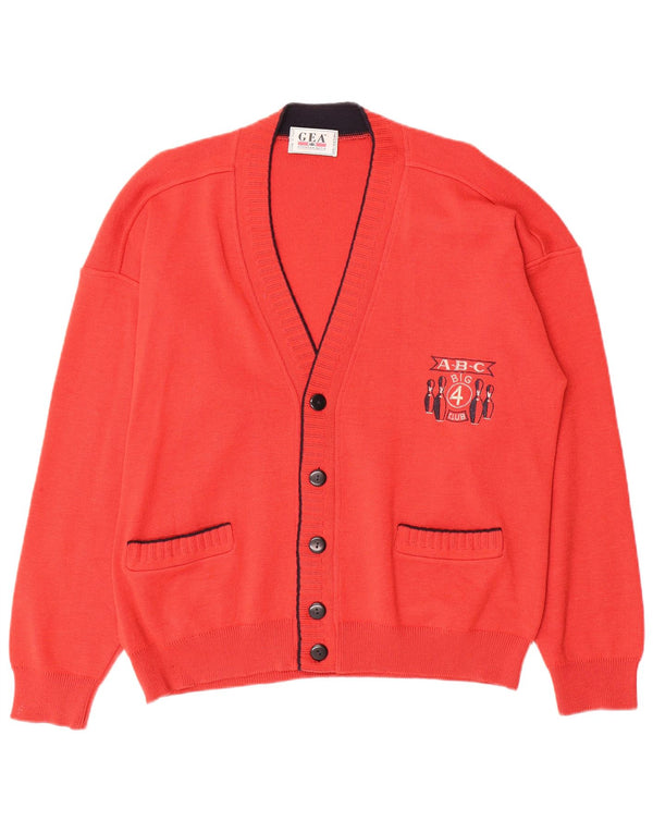Vintage herre cardigan sweater IT 50 Medium rød uld
