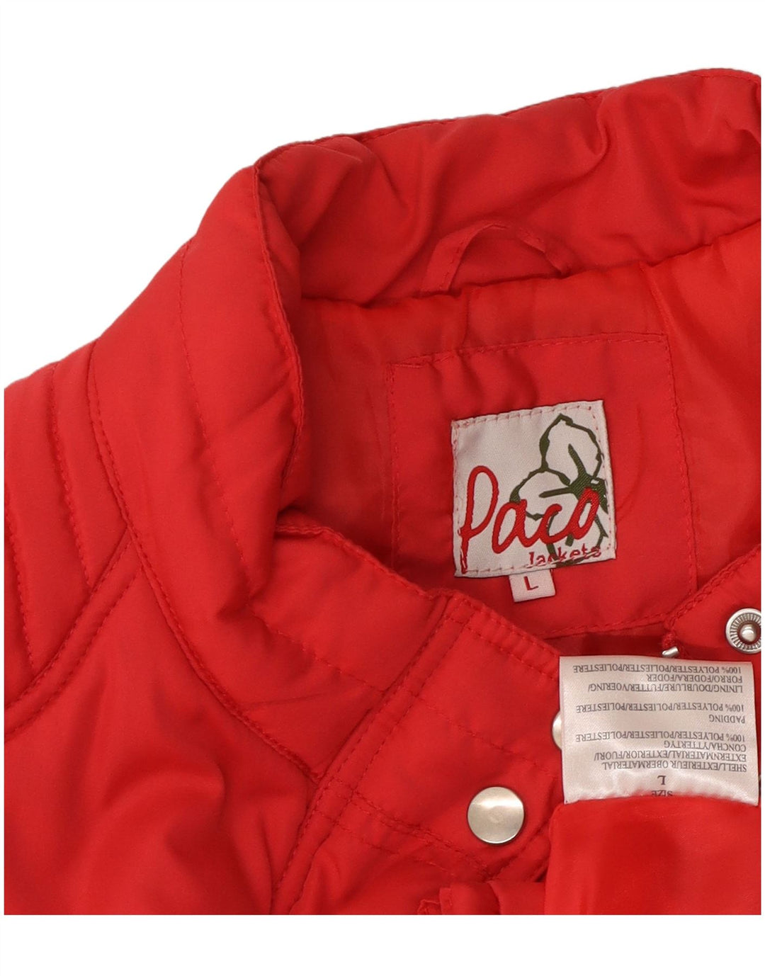 Paco Womens Polstret Gilet UK 16 Large Rød Polyester