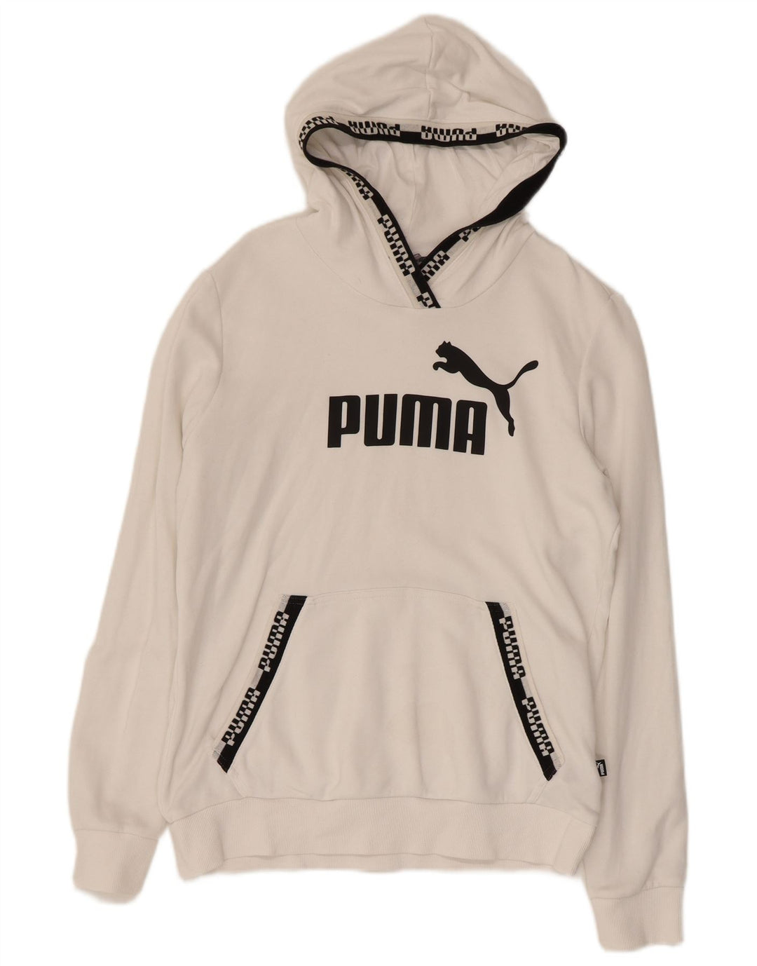PUMA Grafisk hættetrøje til kvinder UK 14 Medium White Bomuld