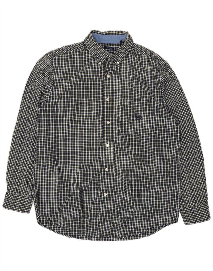 Chaps Herre Classic Fit skjorte Medium Green Gingham Cotton