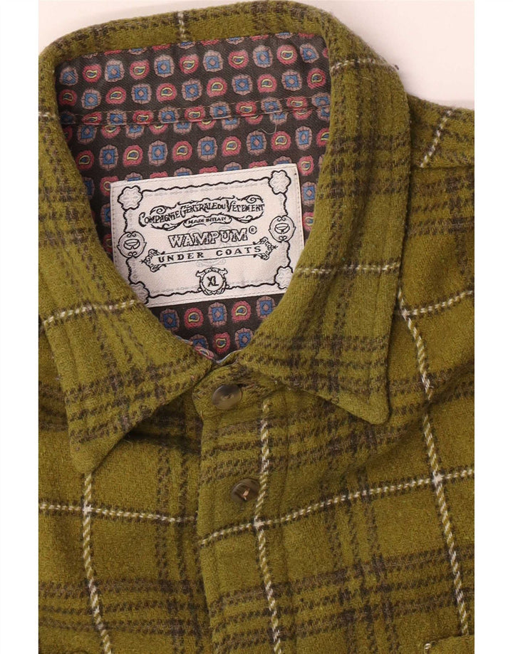 Wampum Herre Oversized Skjorte XL Grøn Plaid