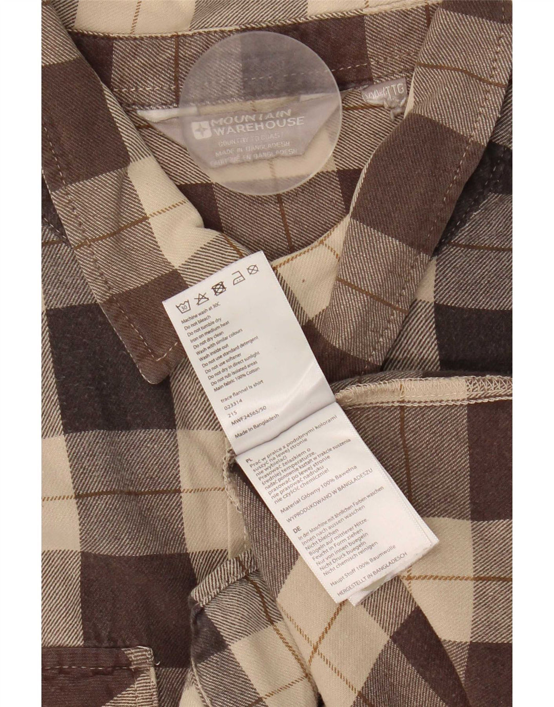 Mountain Warehouse Herre flannelskjorte 2XL brun ternet bomuld