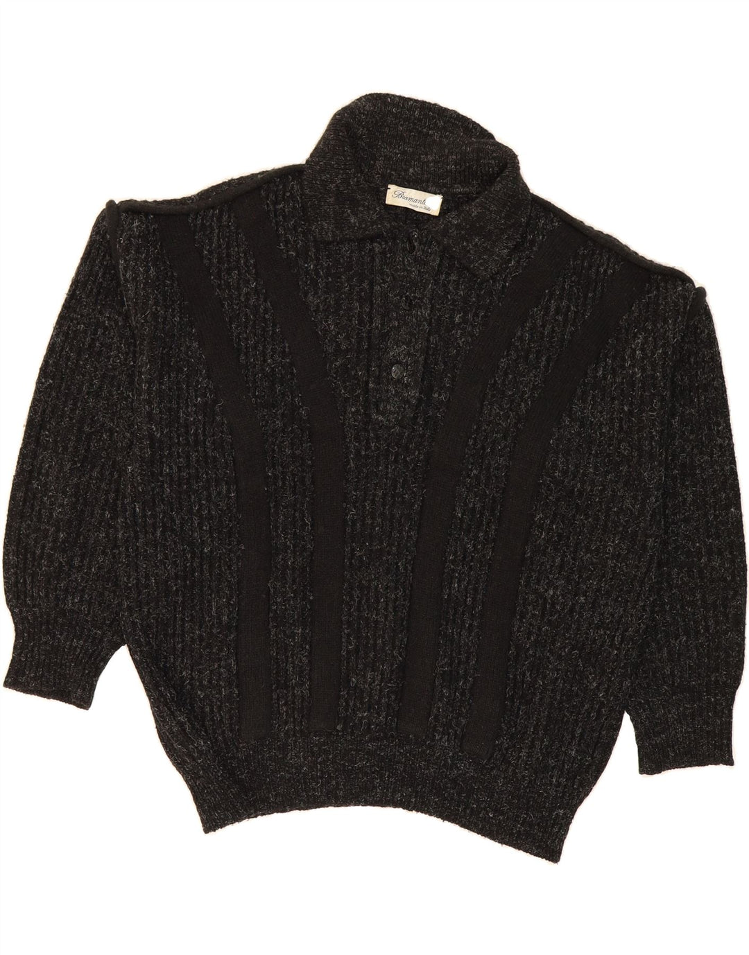 BRAMANTE Mens Polo Neck Jumper Sweater 2XL Grey Striped Vintage Bramante and Second-Hand Bramante from Messina Hembry 