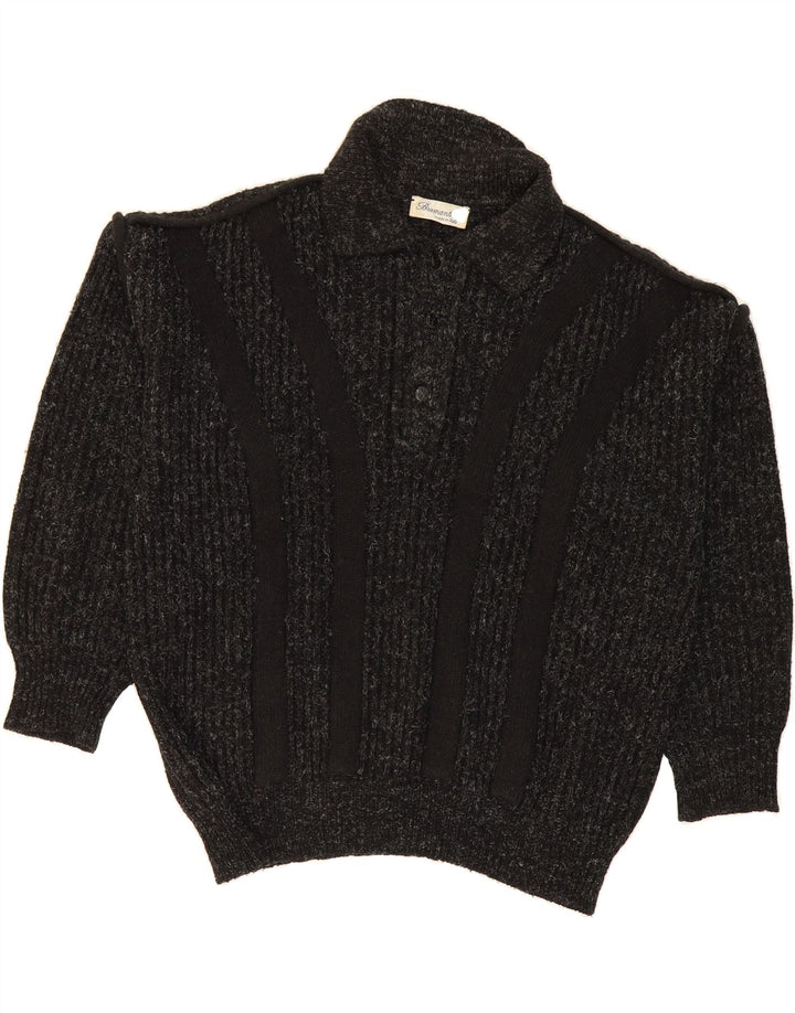 BRAMANTE Mens Polo Neck Jumper Sweater 2XL Grey Striped Vintage Bramante and Second-Hand Bramante from Messina Hembry 