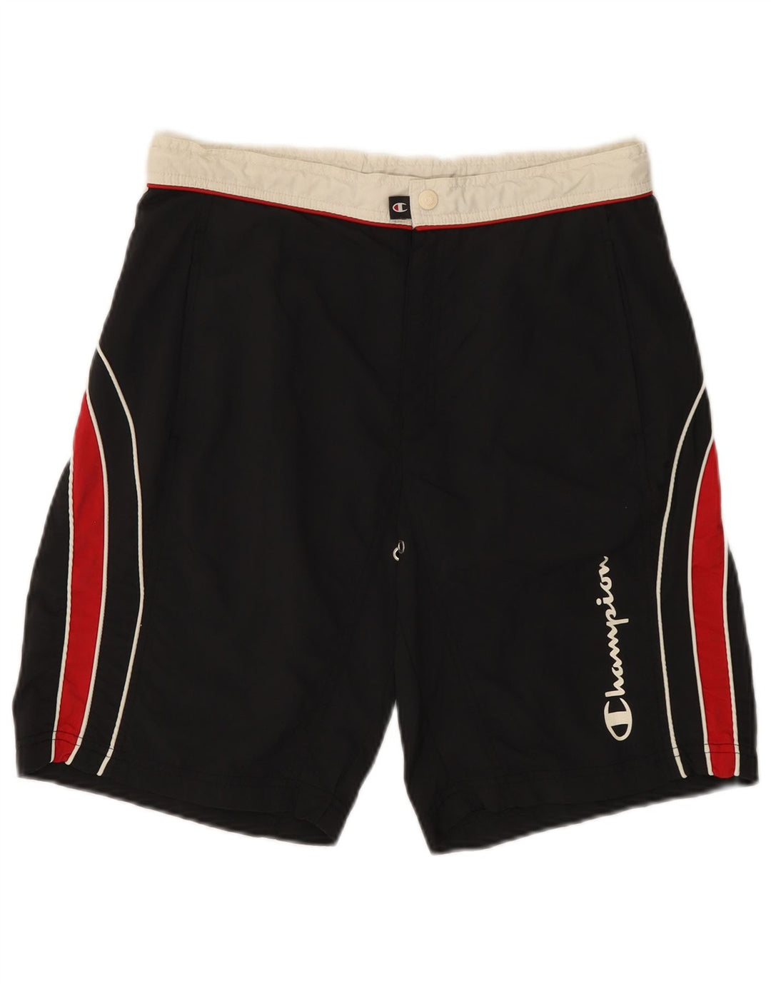 CHAMPION Grafiske badeshorts til mænd Small Black Colourblock Polyamid