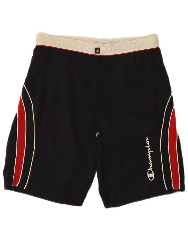 CHAMPION Grafiske badeshorts til mænd Small Black Colourblock Polyamid