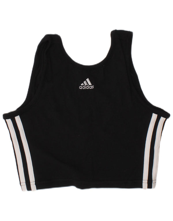 Adidas Dame Sport BH Top UK 8/10 Small Sort Stribet Bomuld Sports