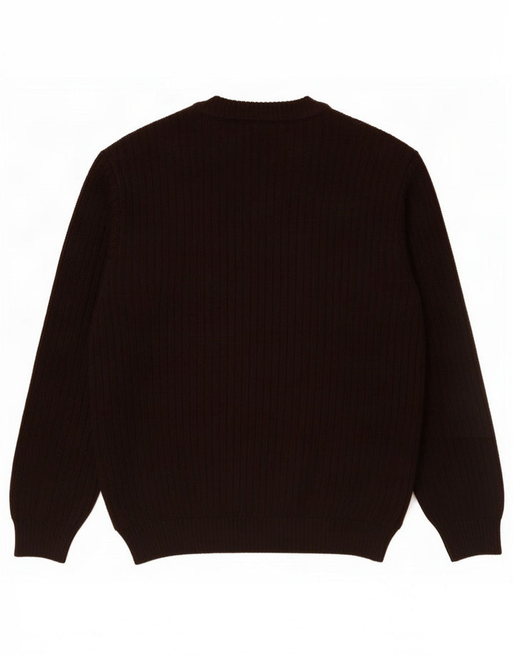 Malagrida Herre Ruskind Cardigan Sweater Stor Brun Læder