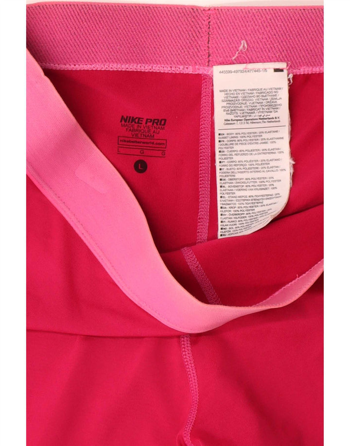 Nike Dame Dri Fit grafiske sportsshorts UK 16 Large Rød Polyester