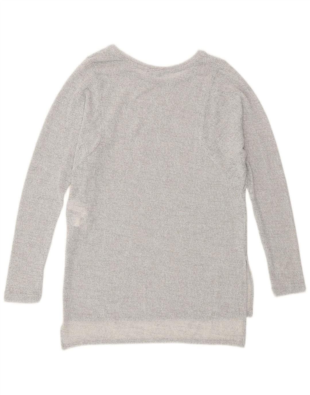 Zara Womens Longline Top Langærmet UK 10 Small Grå Flecked Polyester