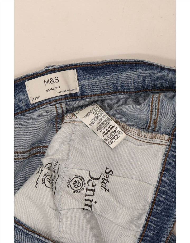 Marks & Spencer Herre Slim Jeans W34 L31 Blå Bomuld