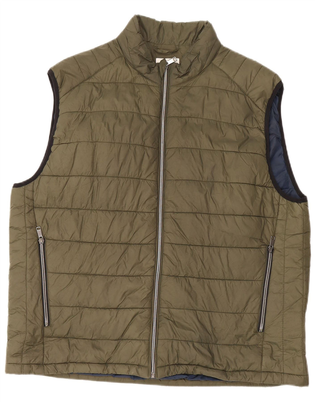 Zara Herre Polstret Gilet UK 44 2XL Khaki