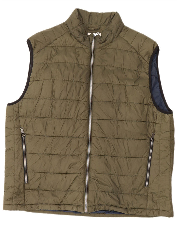 Zara Herre Polstret Gilet UK 44 2XL Khaki