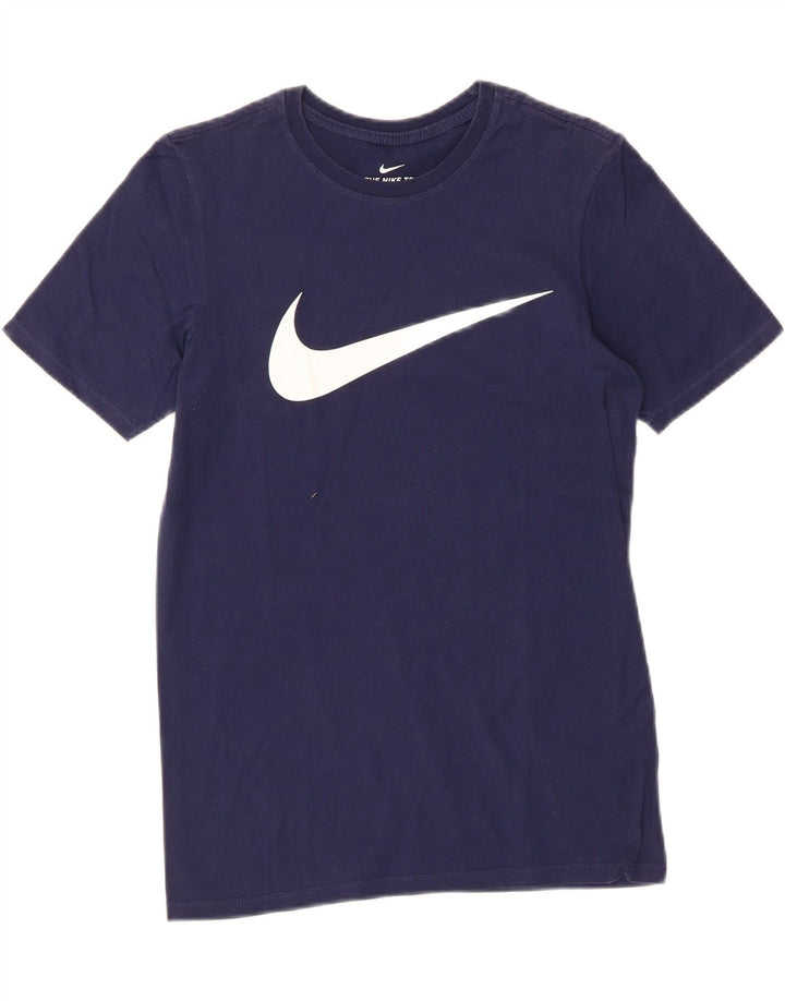NIKE Mens Athletic Cut Graphic T-Shirt Top XS Navy Blue Vintage Nike and Second-Hand Nike from Messina Hembry 