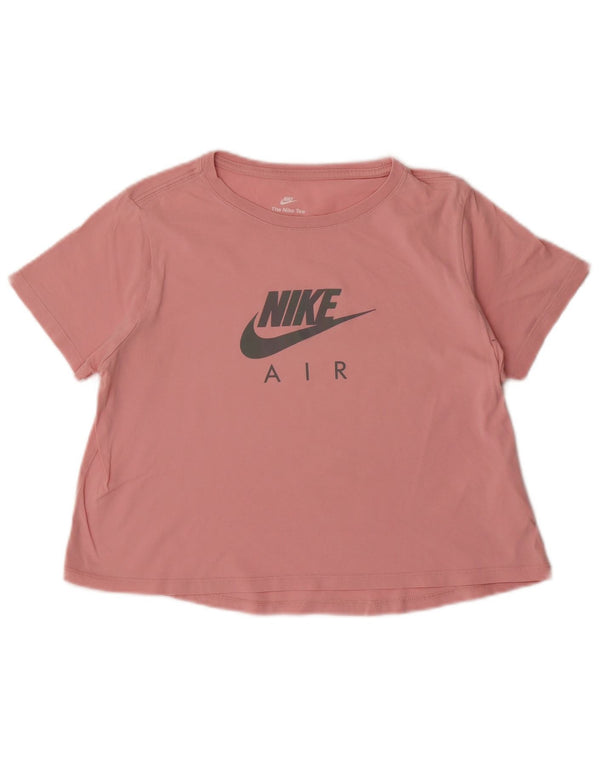 Nike Girls Crop Graphic T-Shirt Top 13-14 år XL Pink Bomuld