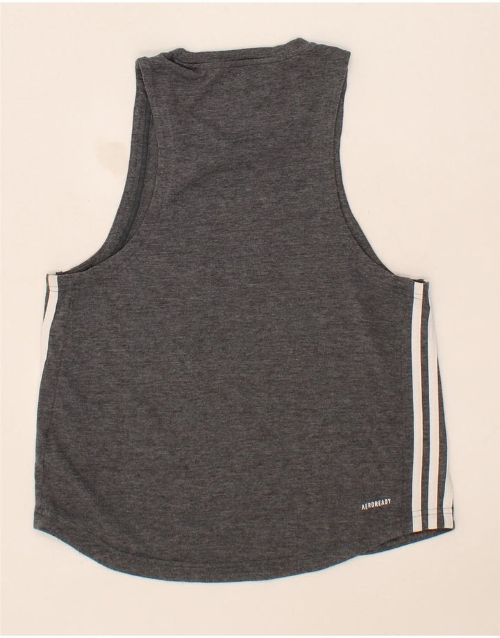 ADIDAS Womens Aeroready Vest Top UK 12/14 Medium Grey Polyester Vintage Adidas and Second-Hand Adidas from Messina Hembry 