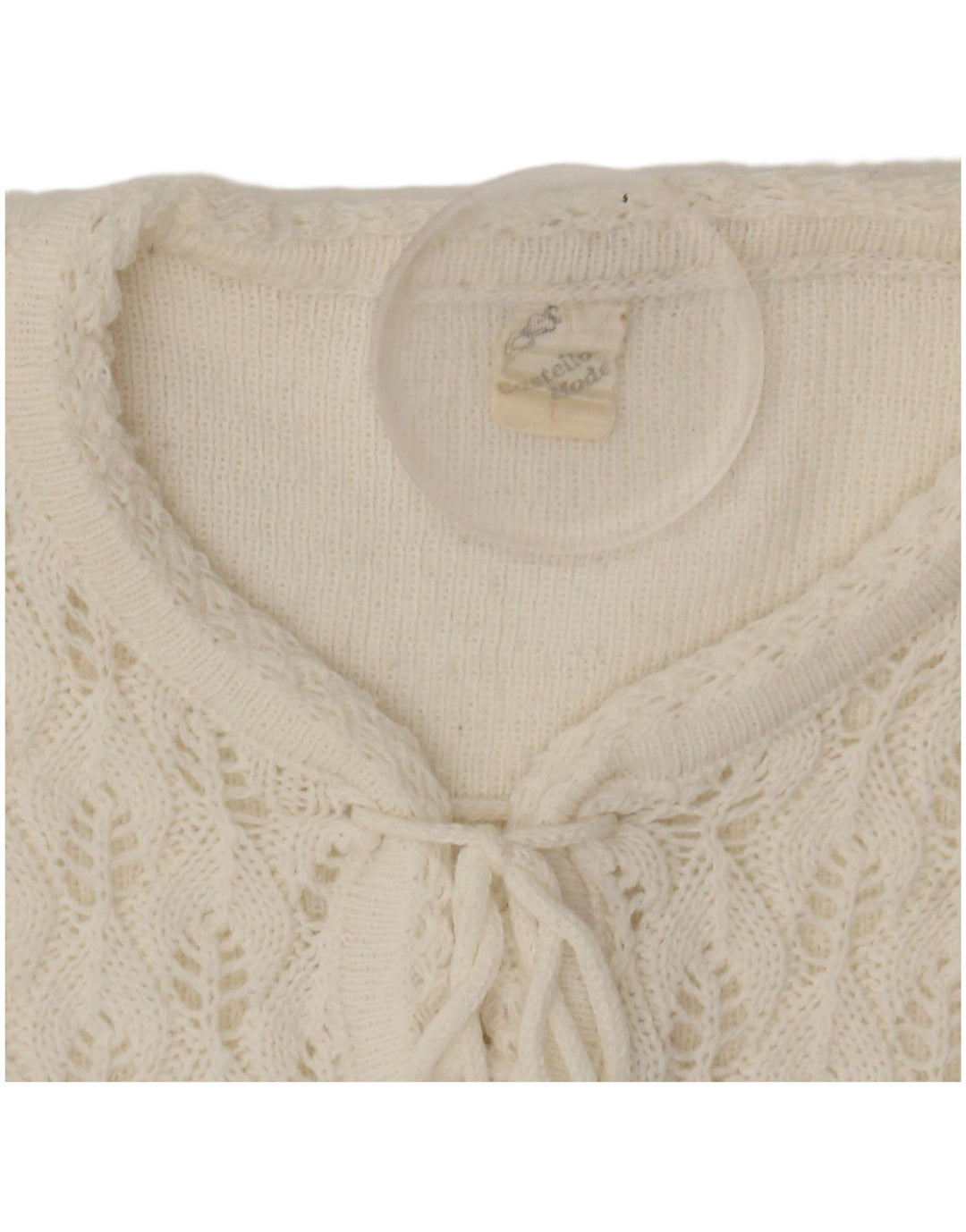 CASTELLO Womens Short Sleeve Crew Neck Jumper Sweater UK 16 Large White